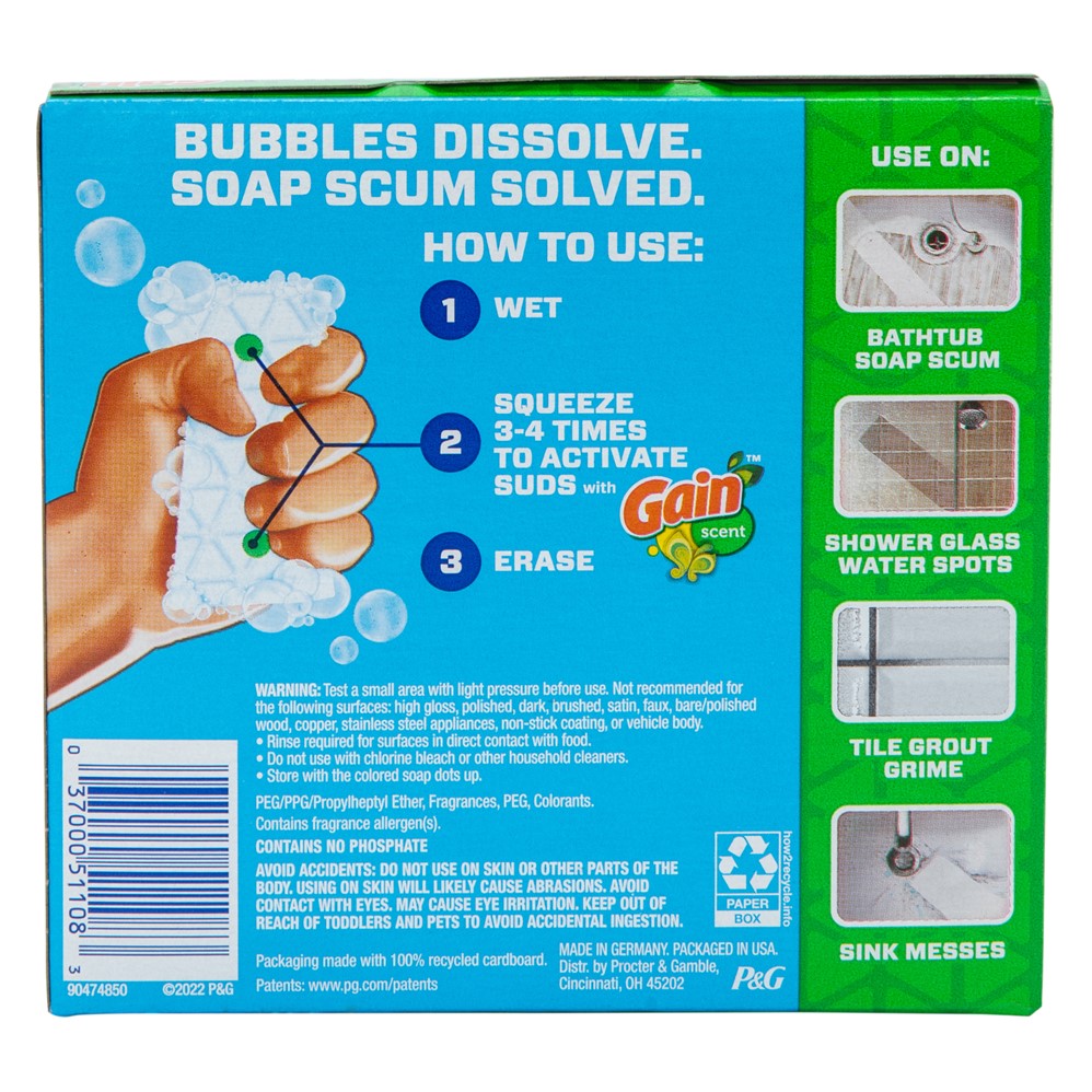 Mr. Clean Magic Eraser Bath with Gain Original scent Cleaning Pads with Durafoam - 2ct/16pk