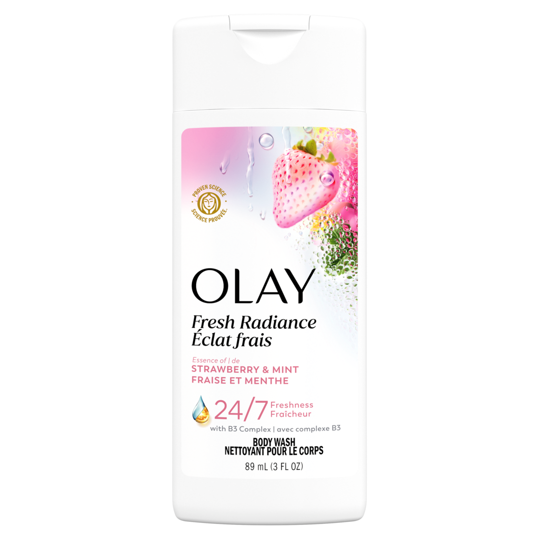 Olay Fresh Outlast Body Wash Notes Of White Strawberry & Mint - 3oz/24pk