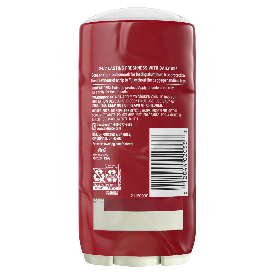 Old Spice Men's Aluminum Free Deodorantfiji With Palm Tree 24/7 Lasting Freshness Twin Pack - (2x3.0)oz/6pk