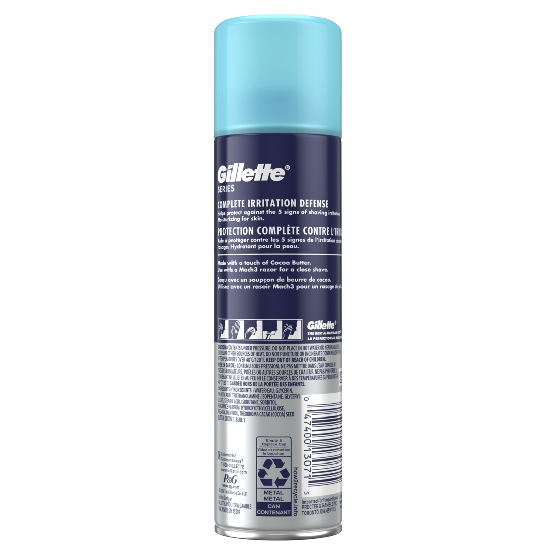 Gillette Series Moisturizing Shaving Gel For Men Protects Against Shaving Irritation Shave Gel With Cocoa Butter Suitable For Sensitive Skin - 7oz/12pk