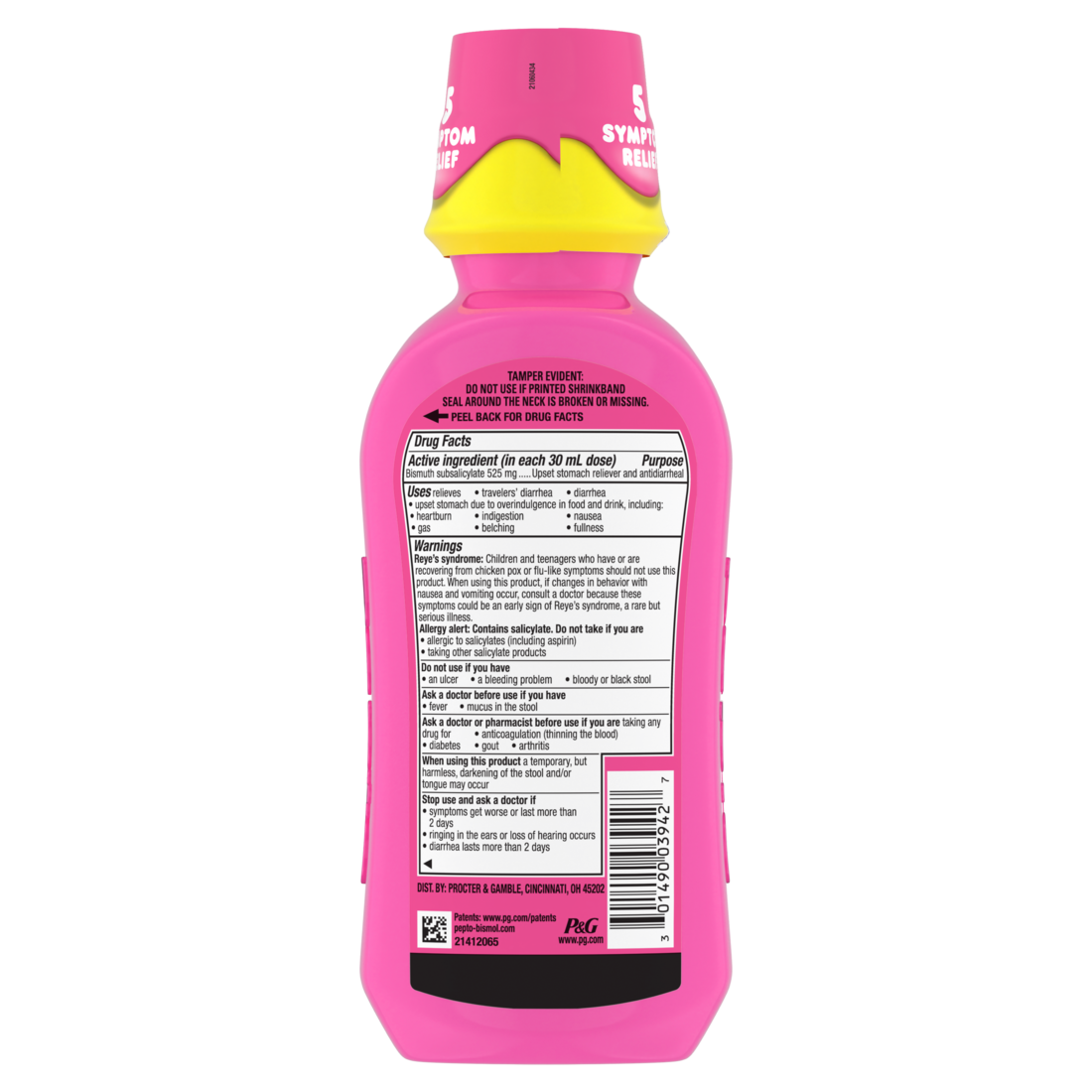 Pepto Bismol Liquid For Nausea Heartburn Indigestion Upset Stomach And Diarrhea - Fast Relief For 5 Symptoms Original Flavor (Packaging May Vary) - 12oz/12pk