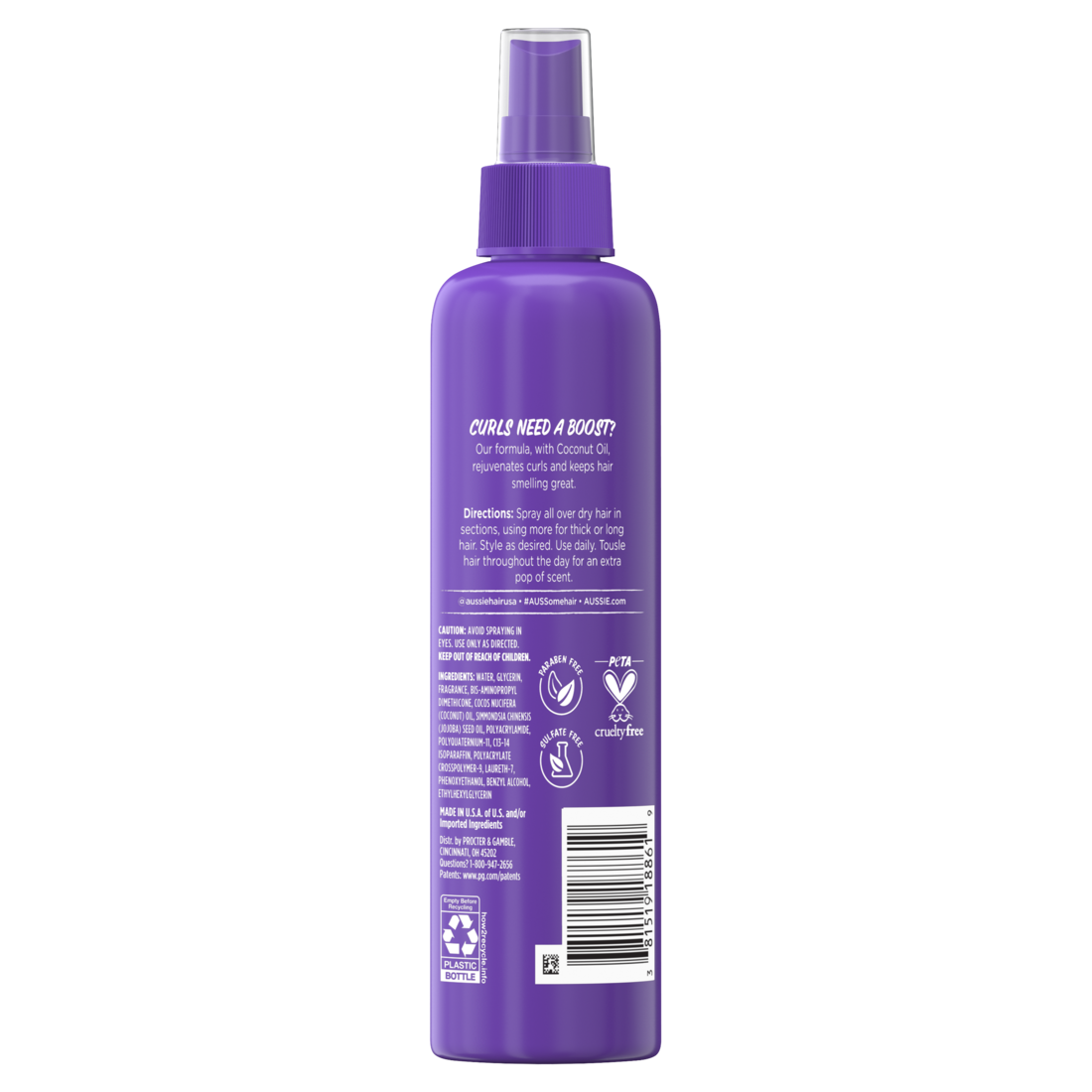 Aussie Miracle Waves Shampoo With Hemp Seed Oil For Wavy Hair Paraben-Free - 8.5oz/12pk