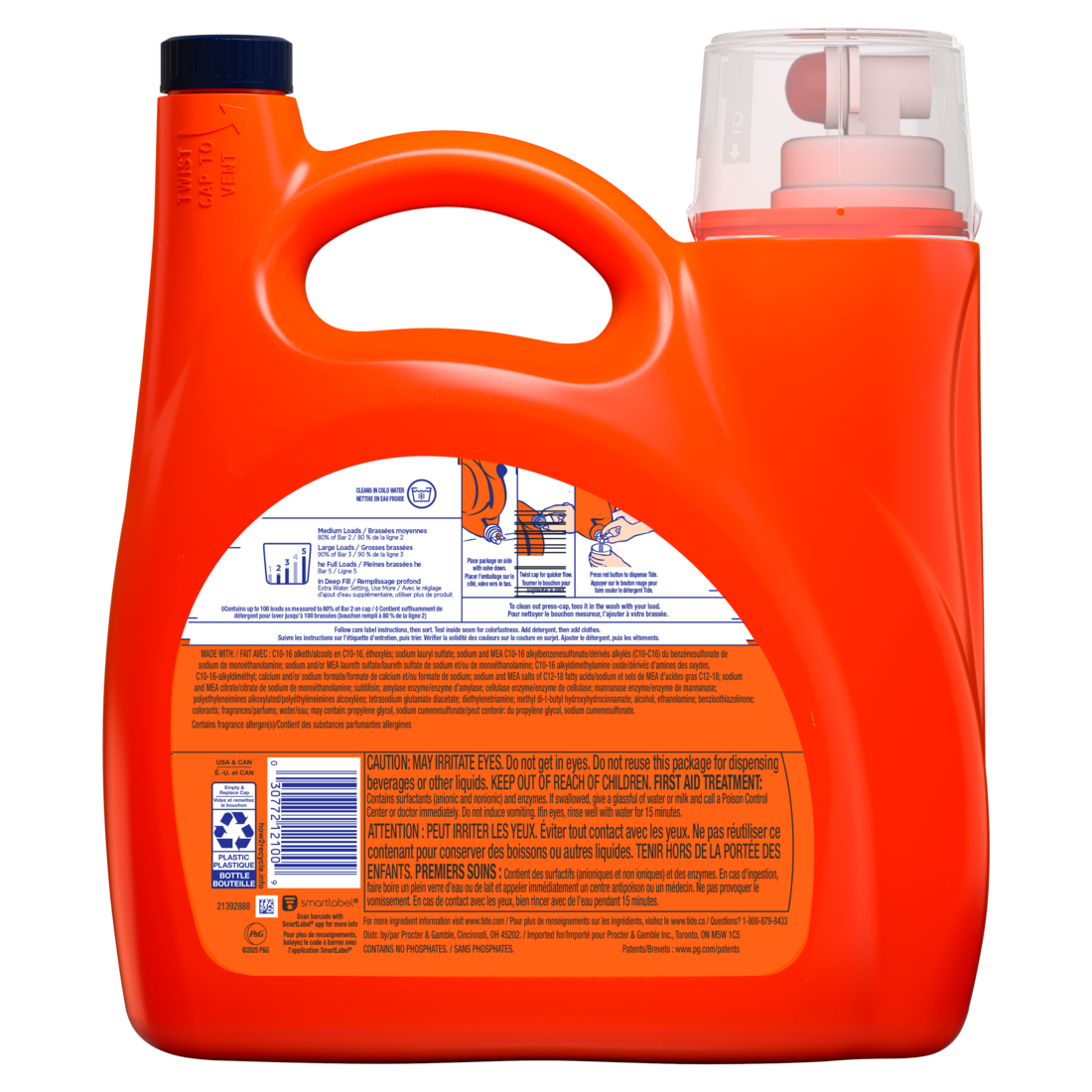 Tide Liquid Laundry Detergent Original Scent 100 Loads Boosted Clean Even In Cold Water Laundry Soap Concentrated Liquid Detergent - 125oz/4pk