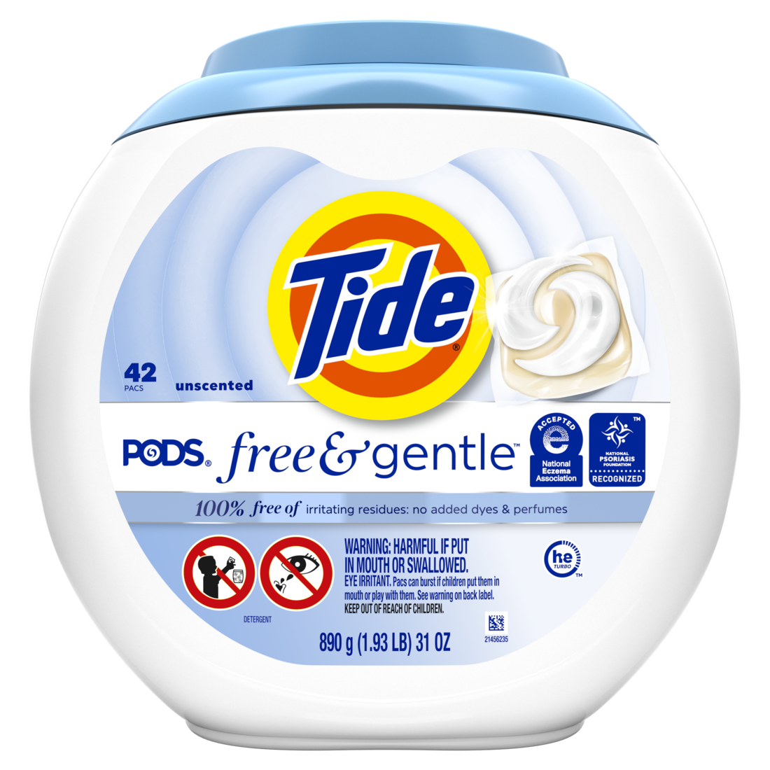 Tide Pods Free & Gentle Laundry Detergent Trusted Gentle Laundry Detergent Pods 100% Free Of Irritating Residues: No Added Dyes And Perfumes - 42ct/4pk