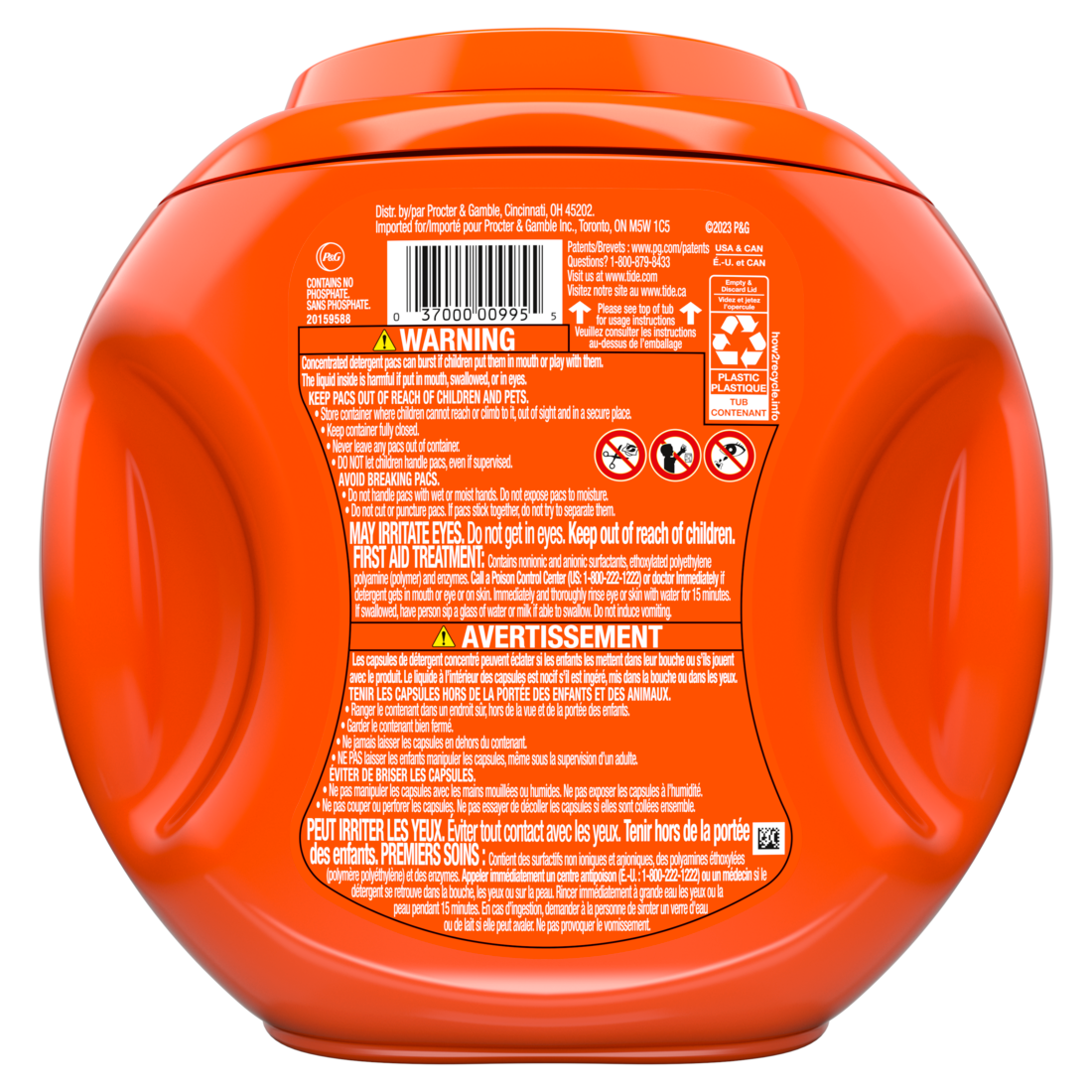 Tide Pods Laundry Detergent Pacs 3-in-1 Stain Remover Odor Fighter Color Protector HE Compatible Original Scent - 42ct/4pk