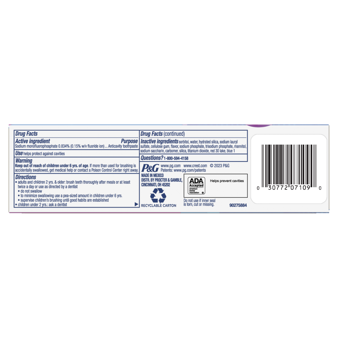 Crest Advanced Kid's Fluoride Toothpaste Bubblegum Flavor - (3x4.2)oz/8pk