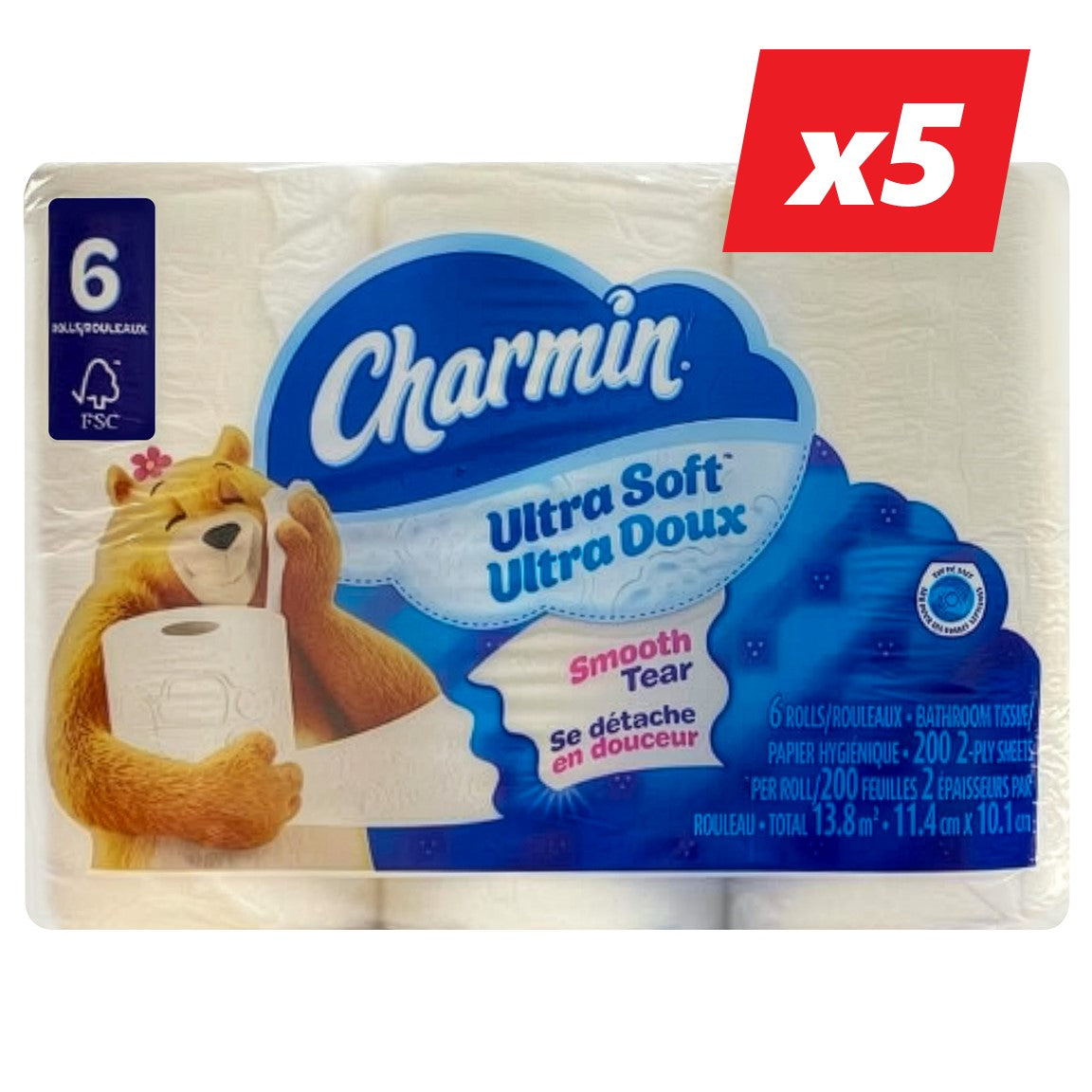 Charmin Ultra Soft Bathroom Tissue 200 Sheets per Roll - 5x6pk - 30ct/1pk