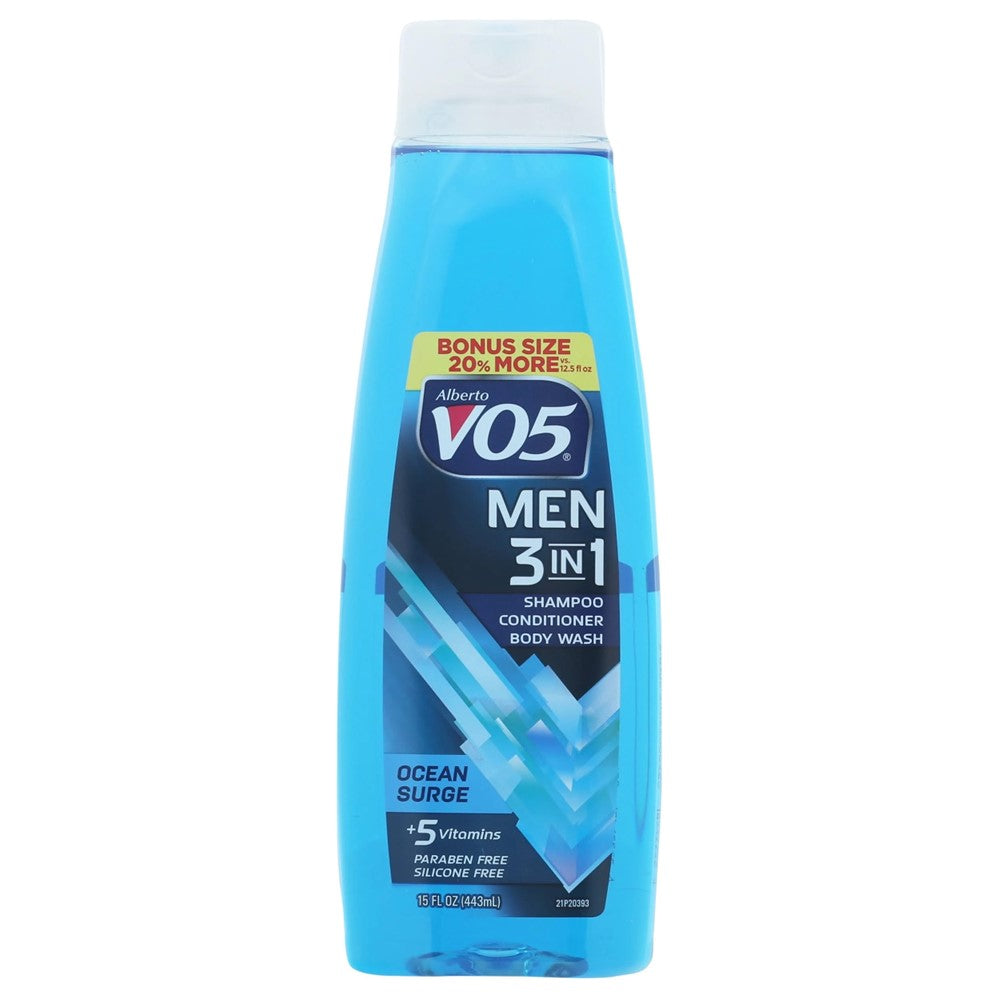 VO5 Men 3-in-1 With Bloomburst Technology Ocean Surge - Shampoo Conditioner & Body Wash - 15oz/6pk