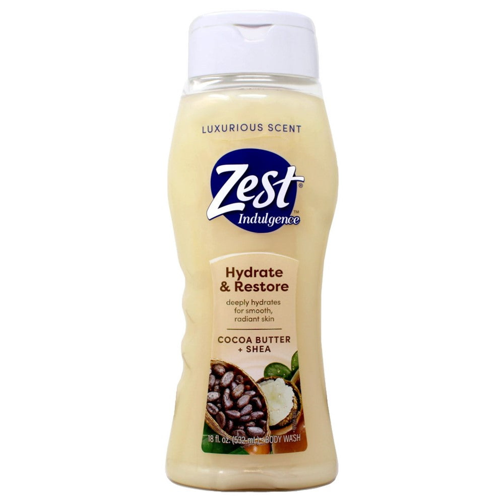 Zest Comforting Cocoa Butter & Shea Body Wash - 18oz/6pk