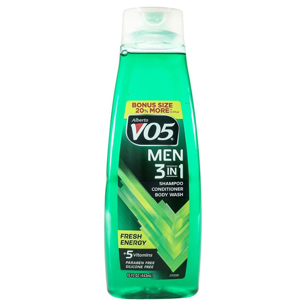 VO5 Men 3-in-1 With Bloomburst Technology Fresh Energy - Shampoo Conditioner & Body Wash - 15oz/6pk