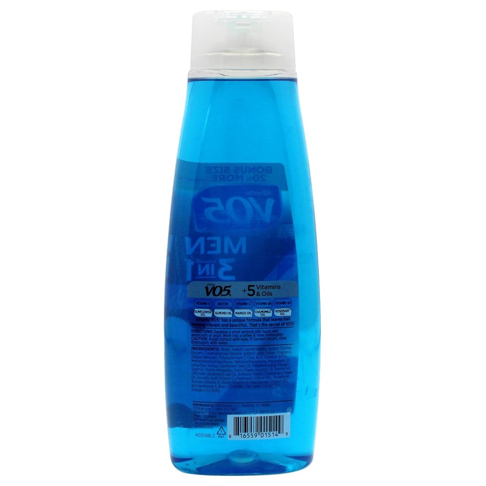 VO5 Men 3-in-1 With Bloomburst Technology Ocean Surge - Shampoo Conditioner & Body Wash - 15oz/6pk