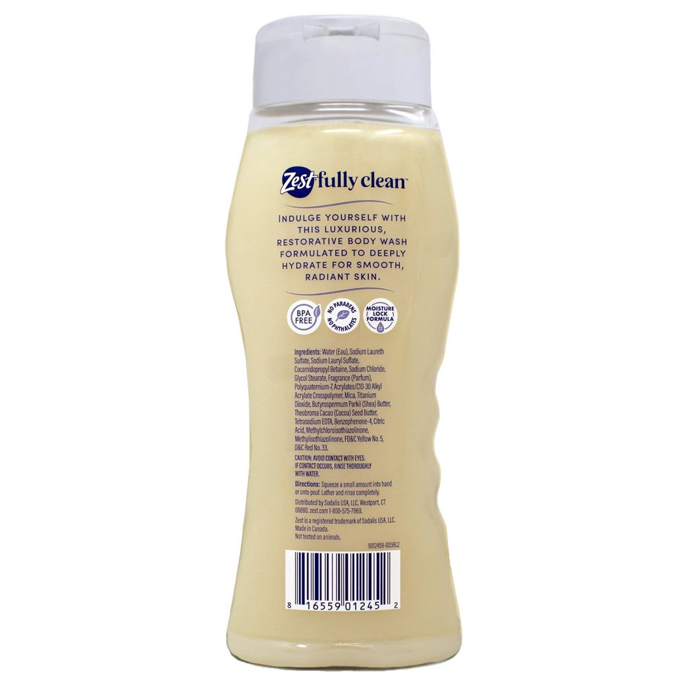 Zest Comforting Cocoa Butter & Shea Body Wash - 18oz/6pk