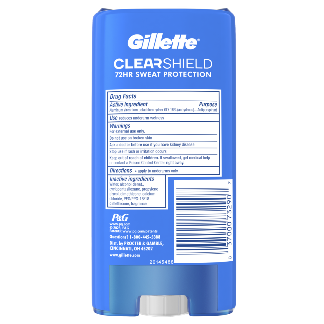 Gillette Clear Gel Antiperspirant And Deodorant For Men Wild Rain Scent Twin Pack - (2x3.8)oz/6pk