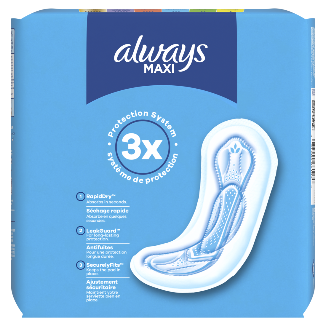 Always Maxi Feminine Pads Without Wings For Women Size 1 Regular Absorbency Unscented - 48ct/6pk