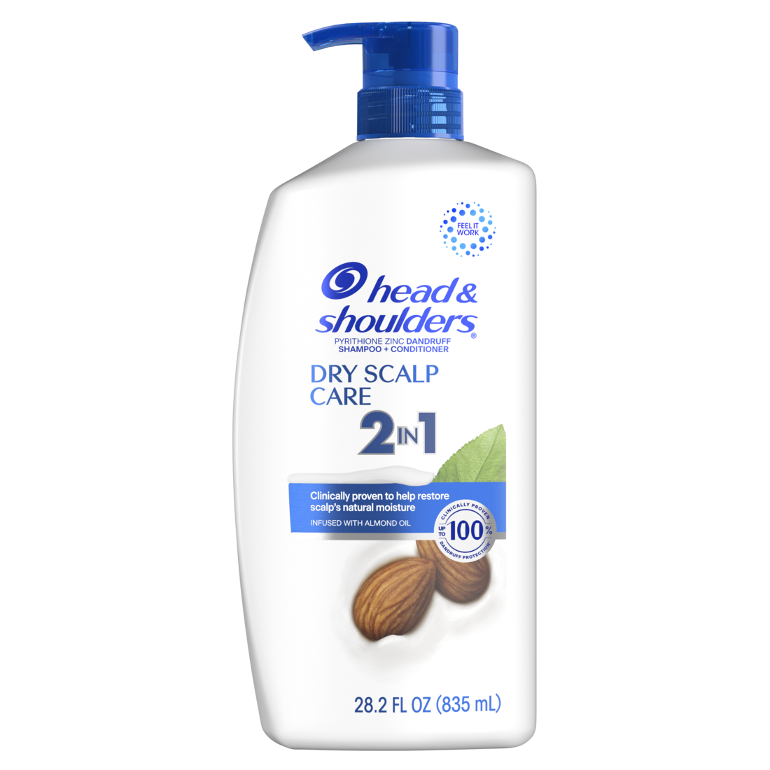 Head And Shoulders 2-in-1 Dandruff Shampoo And Conditioner Anti-Dandruff Treatment Dry Scalp Care For Daily Use Paraben Free - 28.2oz/4pk