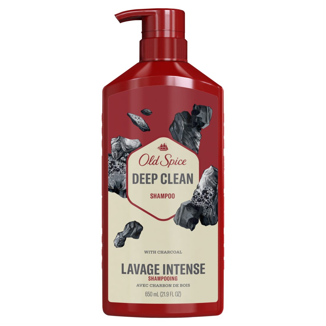 Old Spice Deep Clean Shampoo For Men With Charcoal Healthier Fuller More Moisturized Looking Hair Removes Built Up Dirt And Oil - 21.9oz/4pk