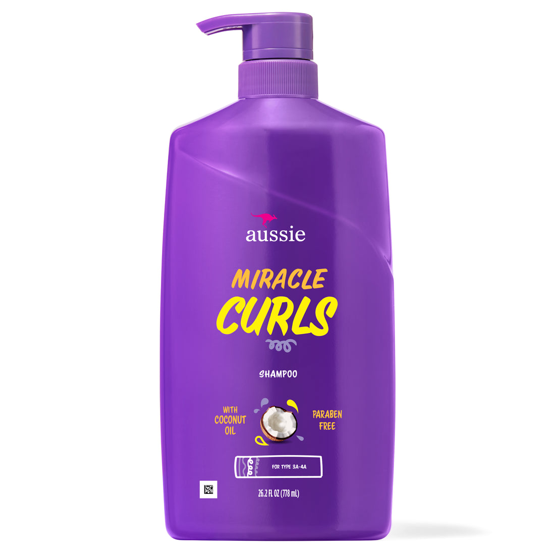 Aussie Miracle Curls Shampoo For Curly Hair With Coconut Oil Paraben Free - 26.2oz/4pk