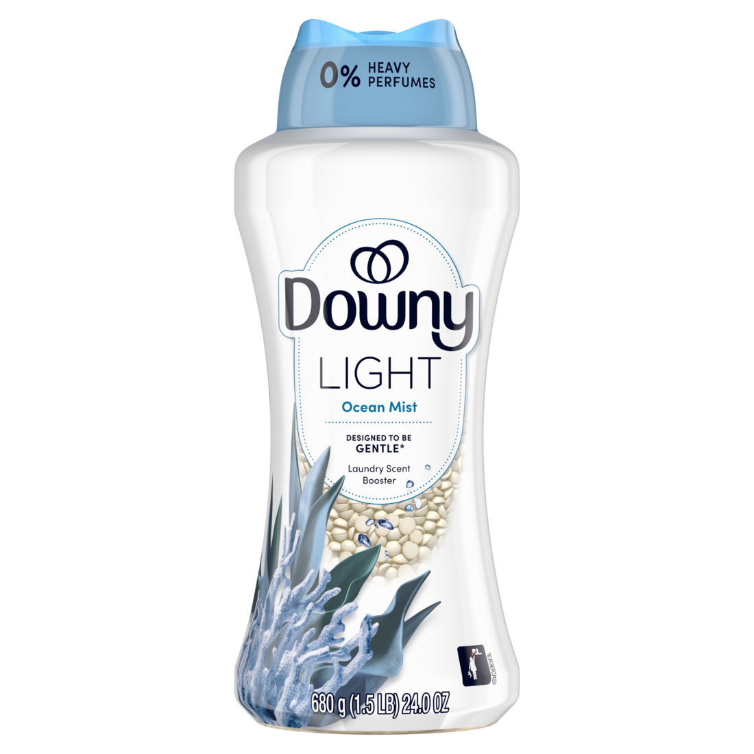 Downy Light Laundry Scent Booster Beads Ocean Mist Scent In-Wash Fabric Beads Designed To Be Gentle With A Light Boost Of Scent No Heavy Perfumes - 24oz/4pk