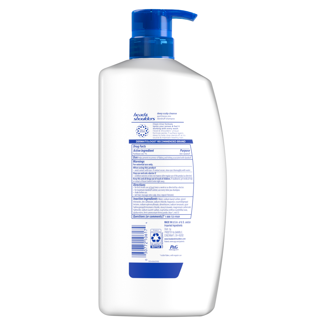 Head & Shoulders Dandruff Shampoo Anti-Dandruff Treatment Deep Scalp Cleanse For Daily Use Paraben Free - 28.2oz/4pk