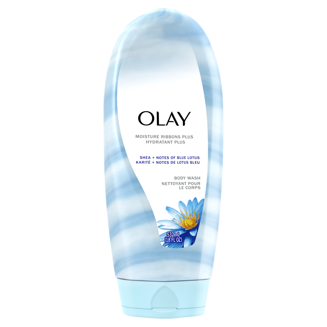 Olay Moisture Ribbons Plus Shea + Notes Of Blue Lotus Body Wash - 18oz/4pk