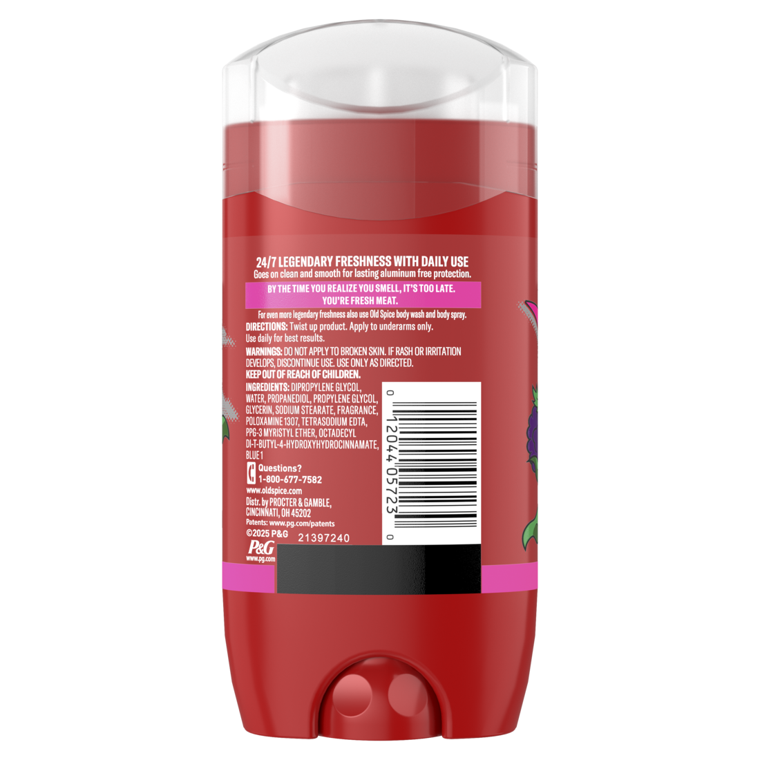 Old Spice Aluminum Free Deodorant For Men 24/7 Freshness Long Lasting Odor Protection Legendary Fragrance Raptorstrike Dark Berry Scent - 3oz/12pk