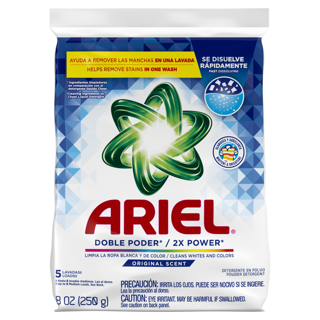 Ariel Powder Laundry Detergent Original Scent 0.25kg 5 Loads - 8oz/48pk