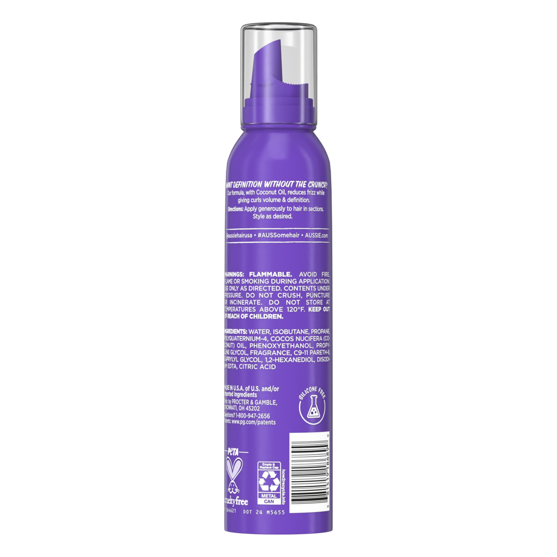 Aussie Miracle Curls Mousse For Curly Hair And Frizz Reduction Silicone Free - 6oz/12pk
