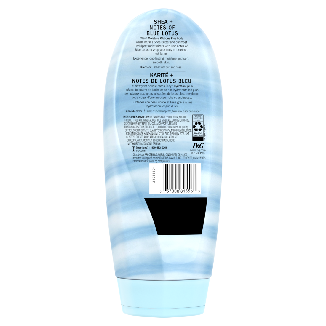 Olay Moisture Ribbons Plus Shea + Notes Of Blue Lotus Body Wash - 18oz/4pk
