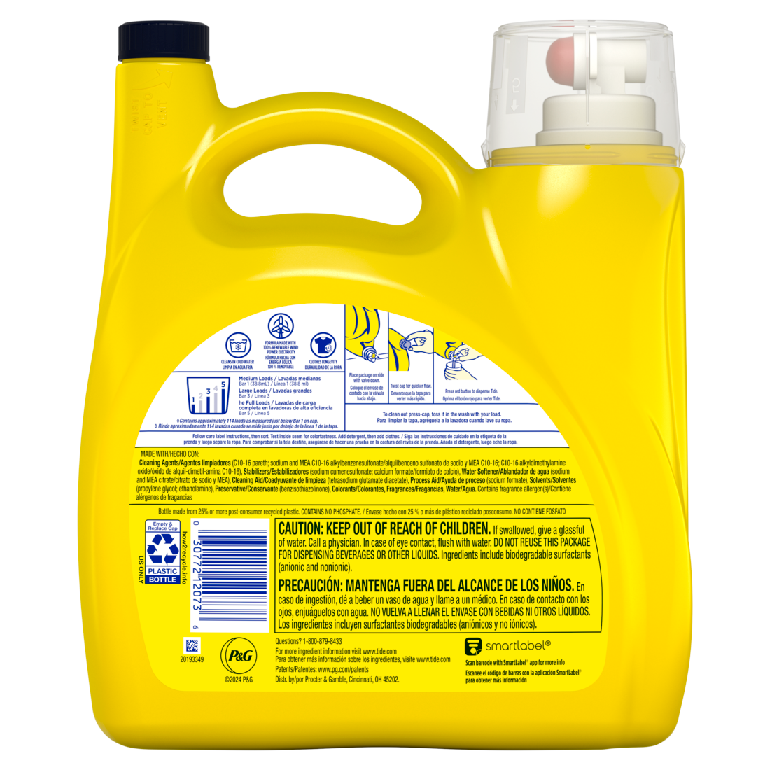 Tide Simply All-In-One Liquid Laundry Detergent Refreshing Breeze Scent 114 Loads - 151oz/4pk