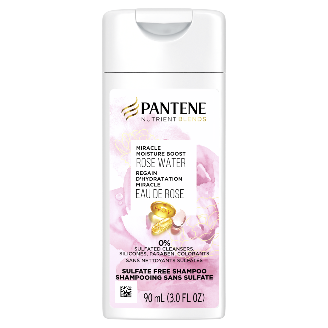 Pantene Nutrient Blends Miracle Moisture Boost Rose Water Sulfate Free Shampoo - 3.0oz/24pk