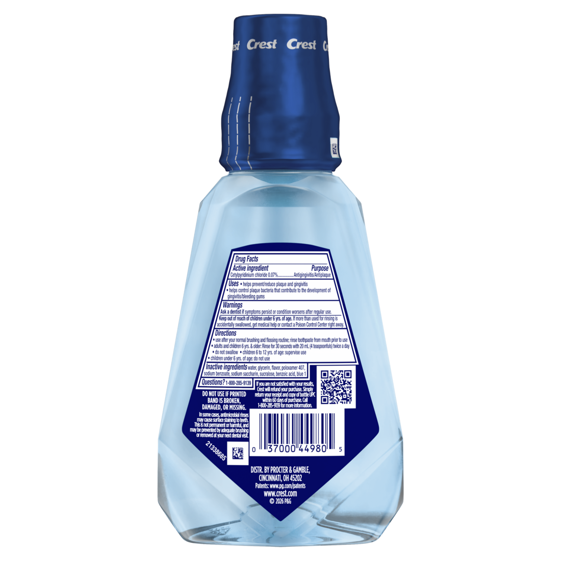 Crest Mouthwash Pro Health Complete Clean Cpc (Cetylpyridinium Chloride) Antigingivitis/Antiplaque Alcohol Free Clean Mint - 8.4oz/6pk