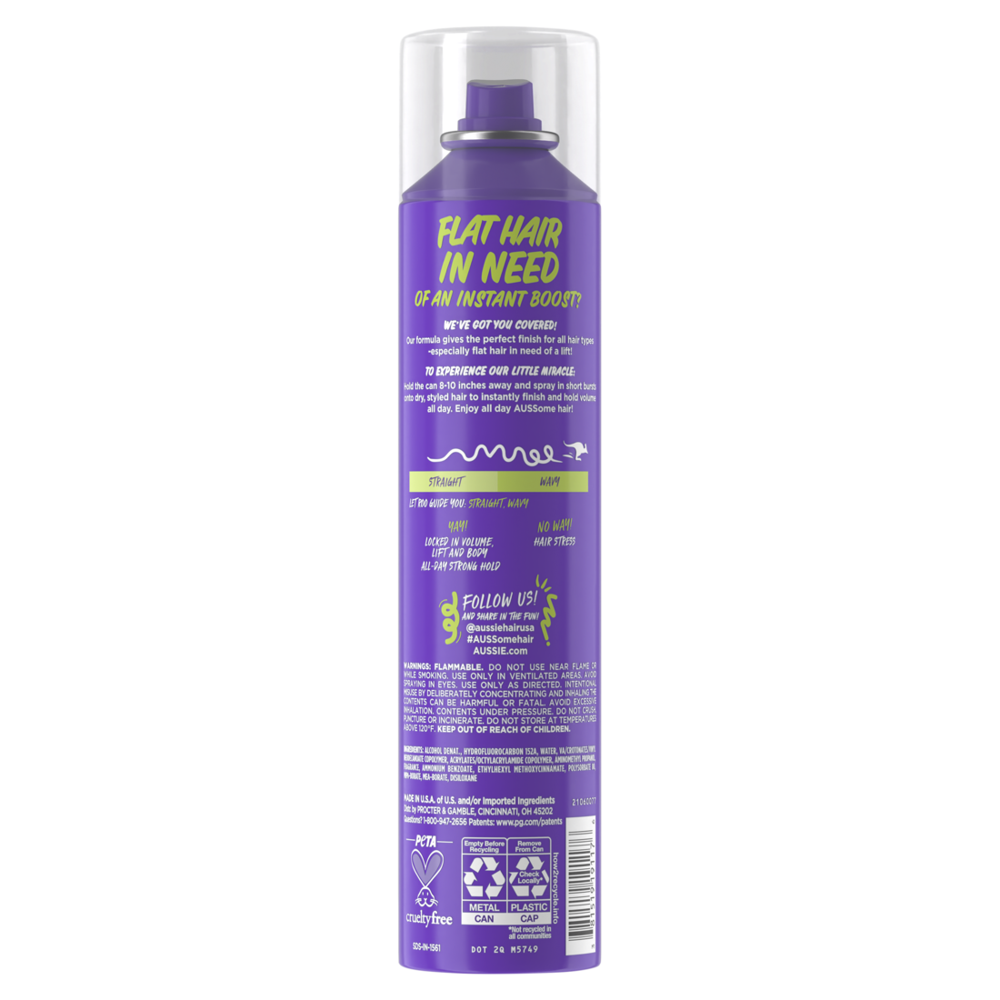 Aussie Instant Volume Hair Spray For Wavy Hair And Straight Hair - 10oz/12pk