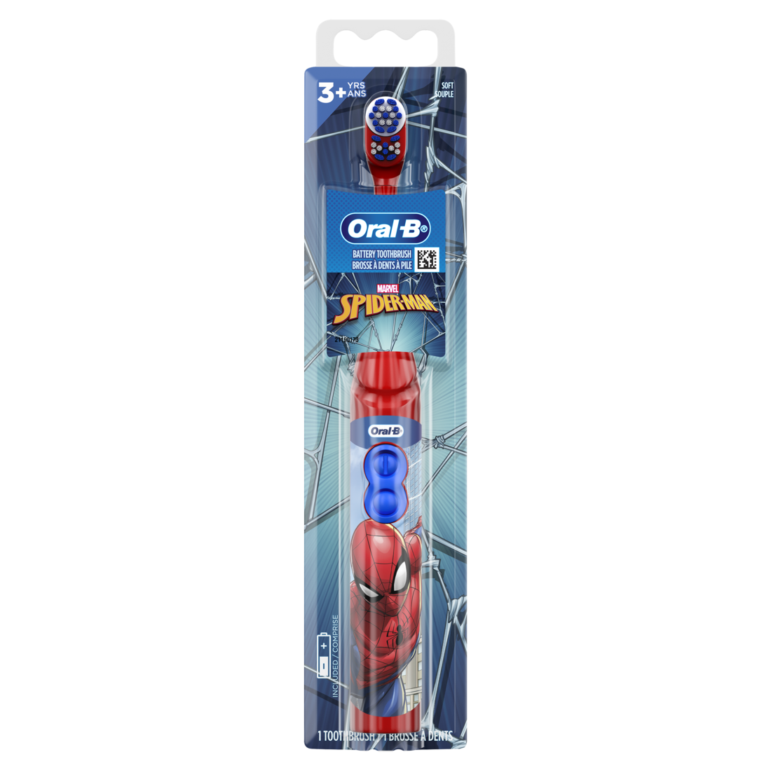 Oral-B Kid's Battery Toothbrush Featuring Marvel's Spiderman Soft Bristles For Kids 3+ - 1ct/24pk