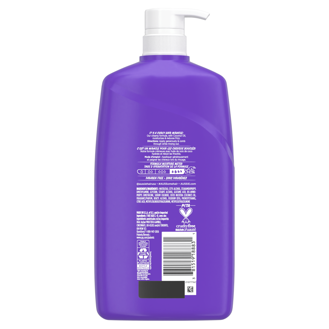 Aussie Miracle Curls Conditioner With Coconut Oil Paraben Free - 26.2oz/4pk