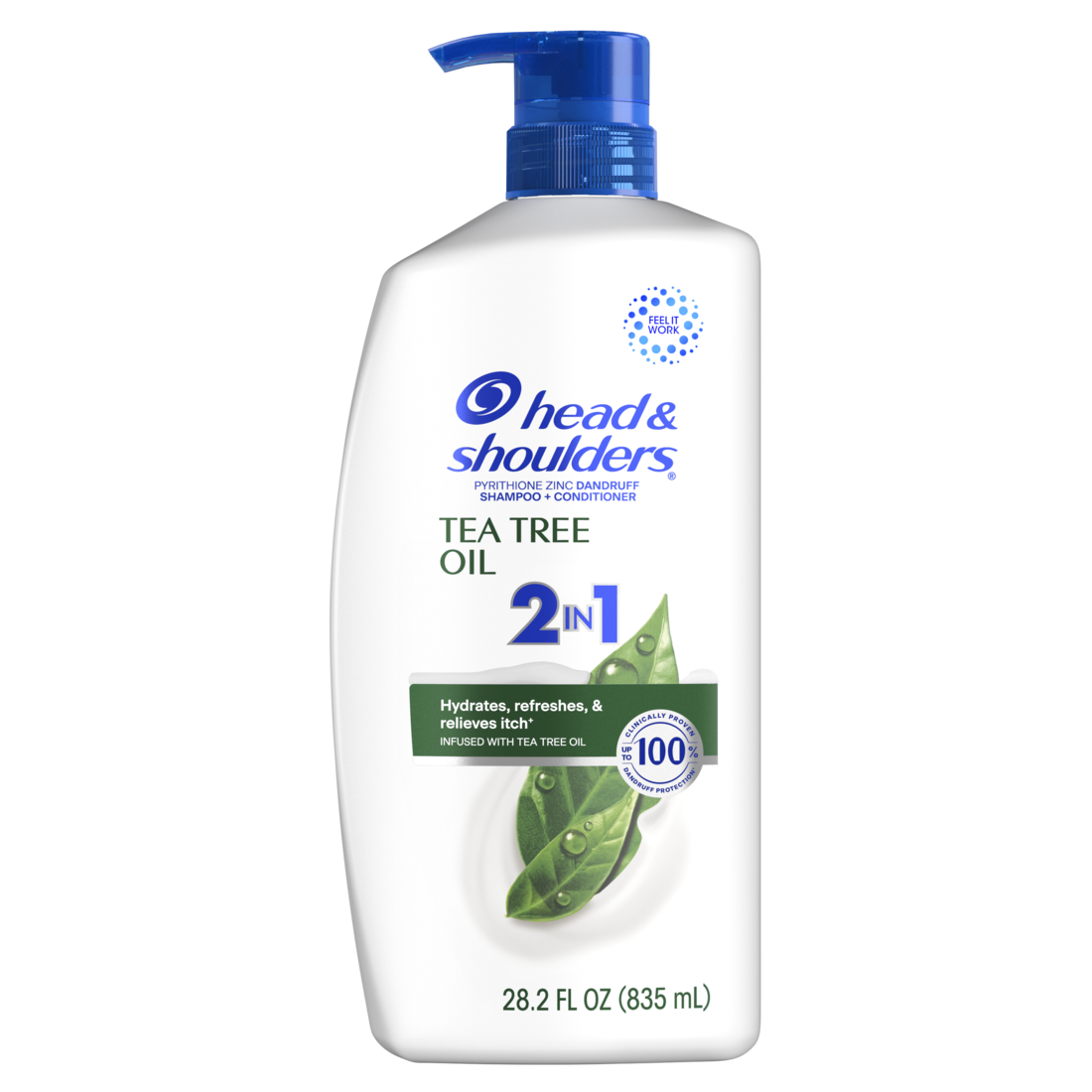Head And Shoulders 2-in-1 Dandruff Shampoo And Conditioner Anti-Dandruff Treatment Tea Tree Oil For Daily Use Paraben Free - 28.2oz/4pk
