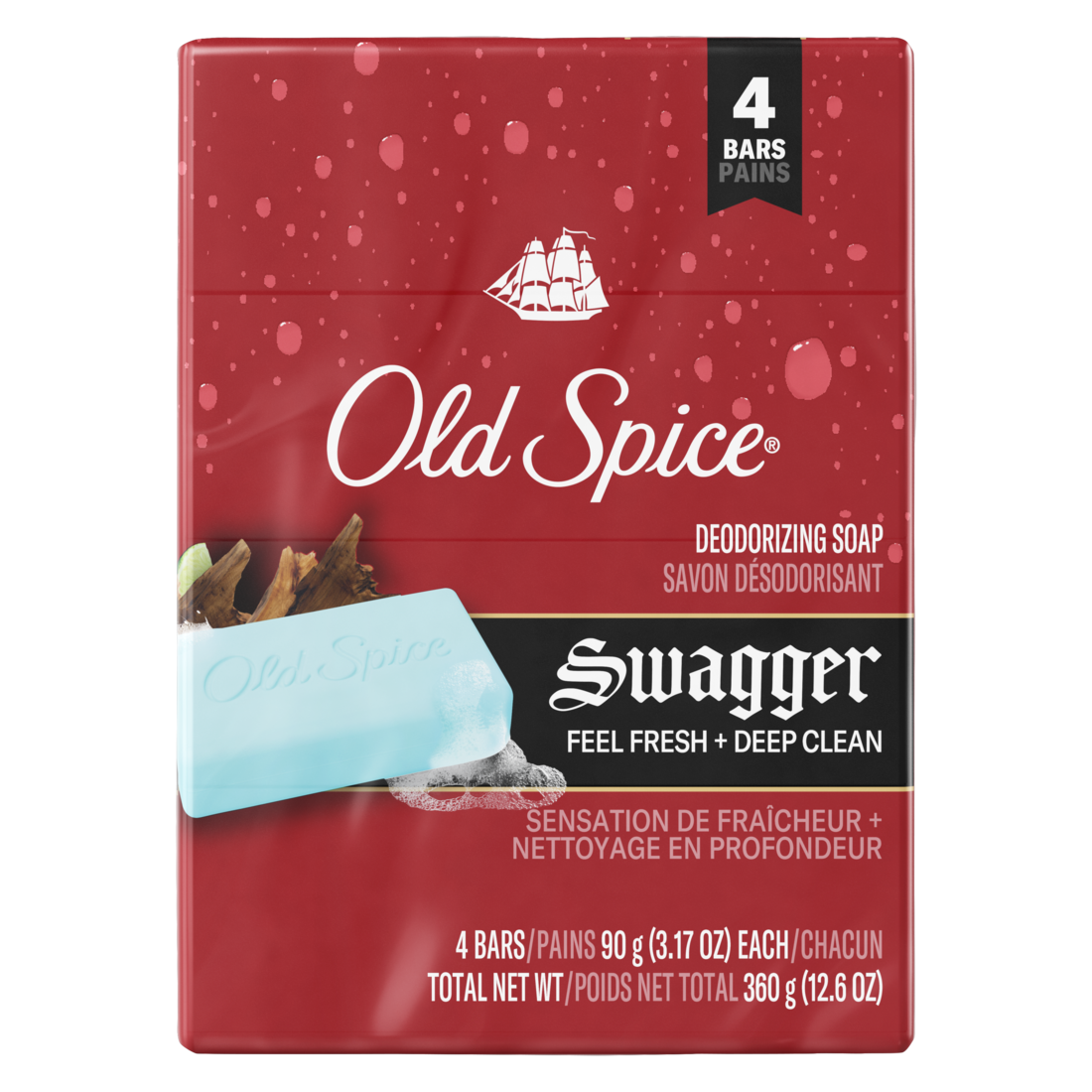 Old Spice Bar Soap For Men Swagger - (4x3.17)oz/12pk