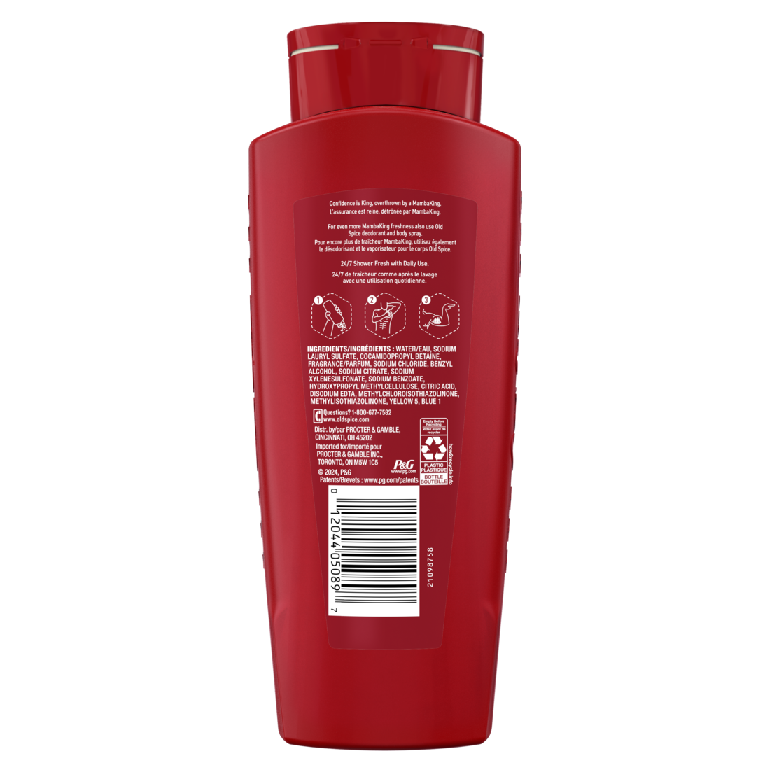 Old Spice Cleansing Body Wash For Men 24/7 Shower Clean With Lasting Scent 2-in-1 Face And Body Wash Rich Lather Mambaking Rich Plum Scent - 24oz/4pk