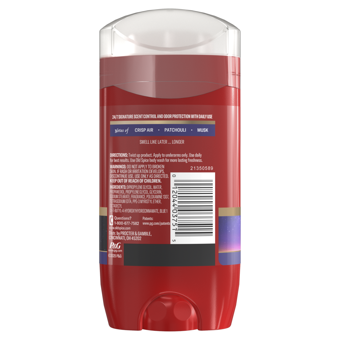 Old Spice Red Collection Deodorant For Men After Hours Scent Aluminum Free Long-Lasting Fragrance - 3oz/12pk