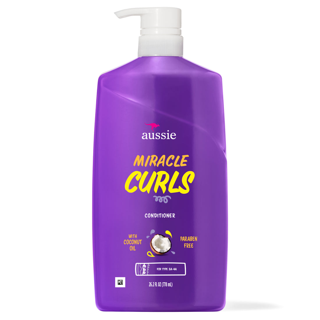 Aussie Miracle Curls Conditioner With Coconut Oil Paraben Free - 26.2oz/4pk