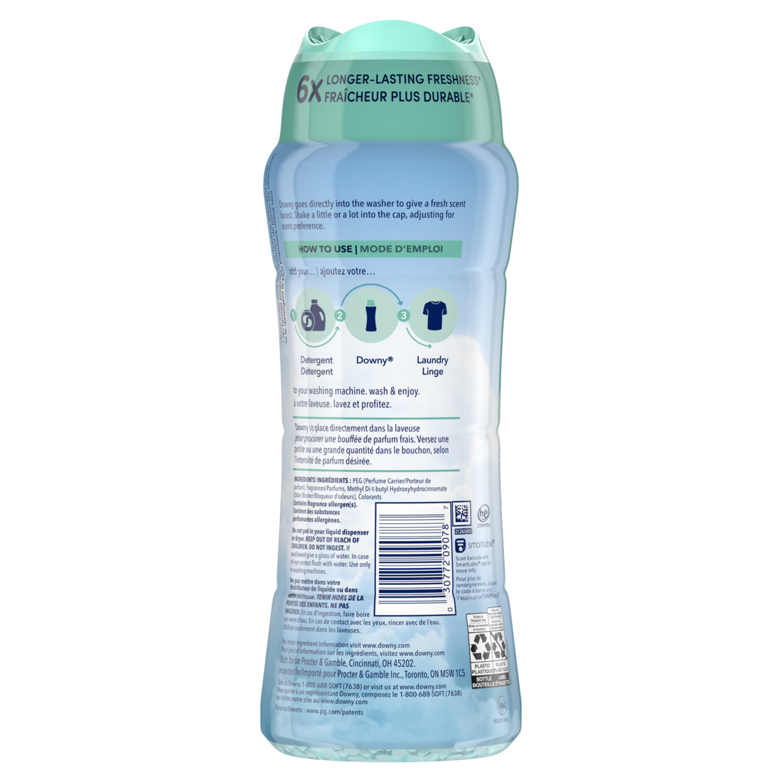 Downy Cool Cotton In-Wash Laundry Scent Booster Beads Laundry Scent Beads  Long-Lasting Freshness - 18.2oz/4pk