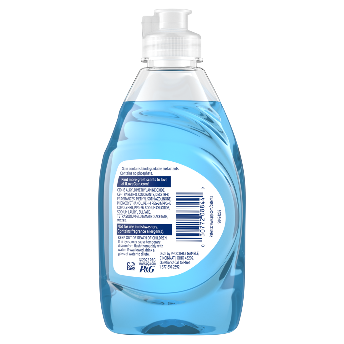 Gain Ultra + Bleach Alternative Dish Soap Dishwashing Liquid Honey Berry Hula - 8oz/12pk