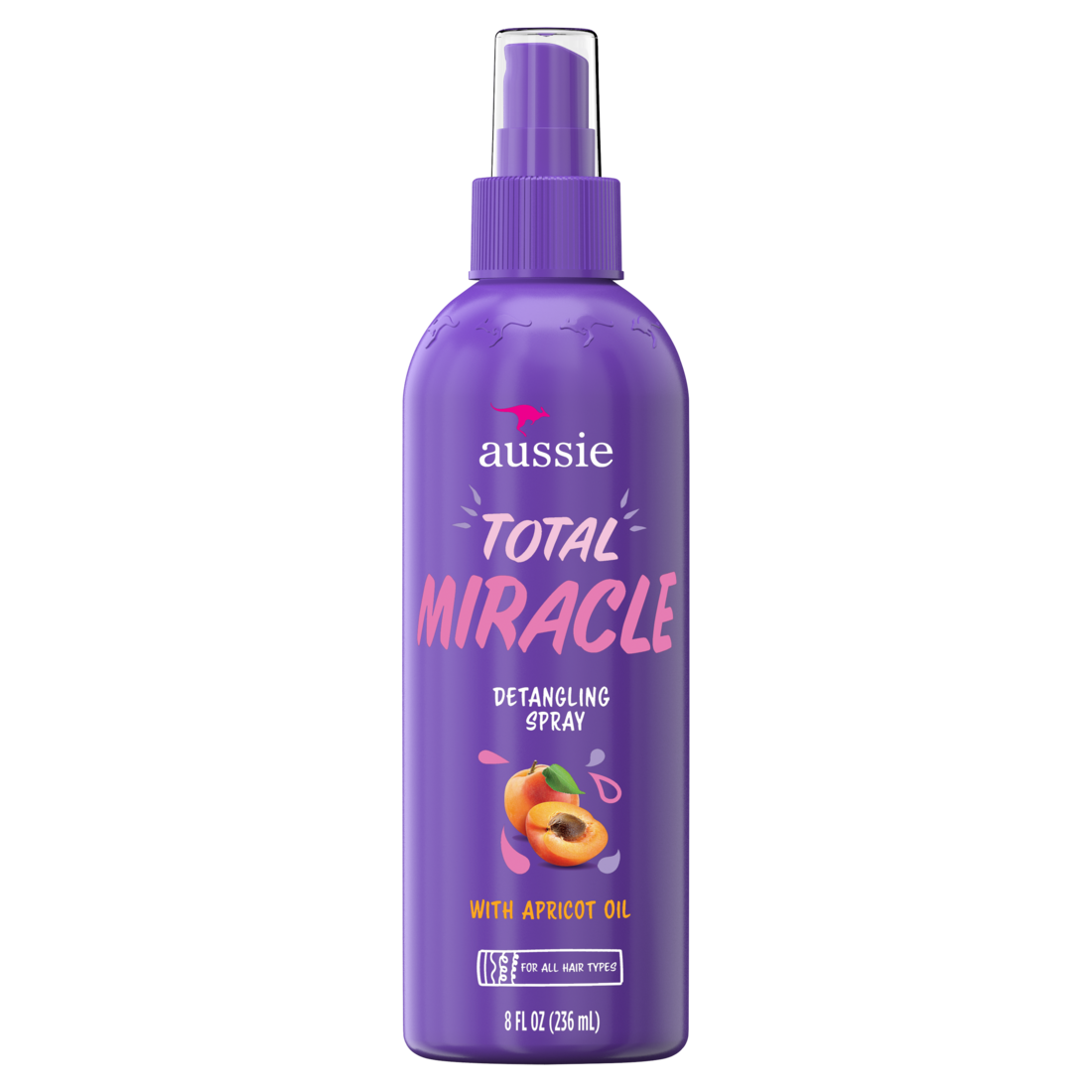Aussie Total Miracle Hair Detangling Spray With Apricot Oil For All Hair Types - 8oz/12pk