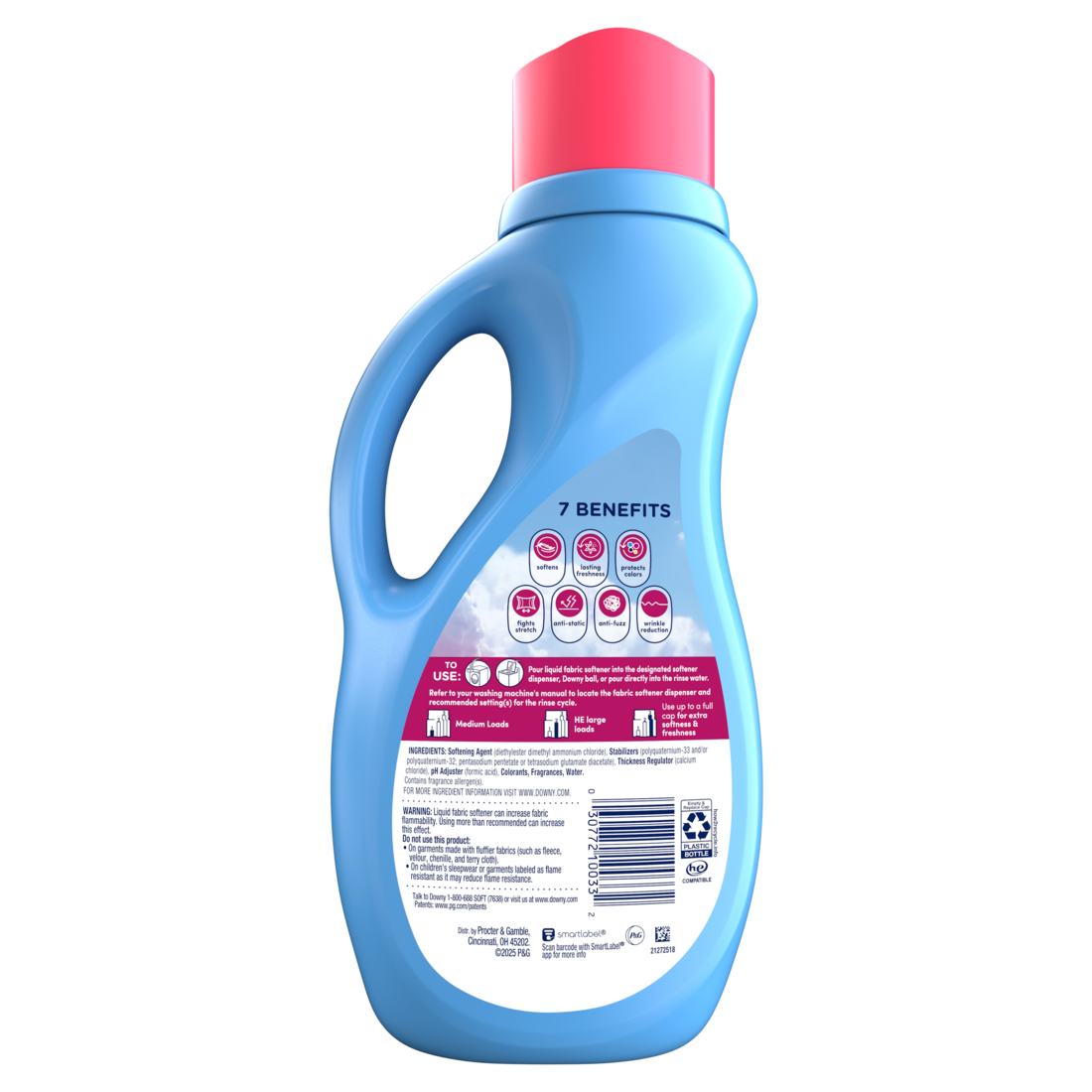 Downy Soft 2-in-1 Soft And Fresh Liquid Fabric Softener April Fresh 60 Loads Fabric Conditioner Liquid Provides Softness And Freshness For Fabrics - 44oz/6pk