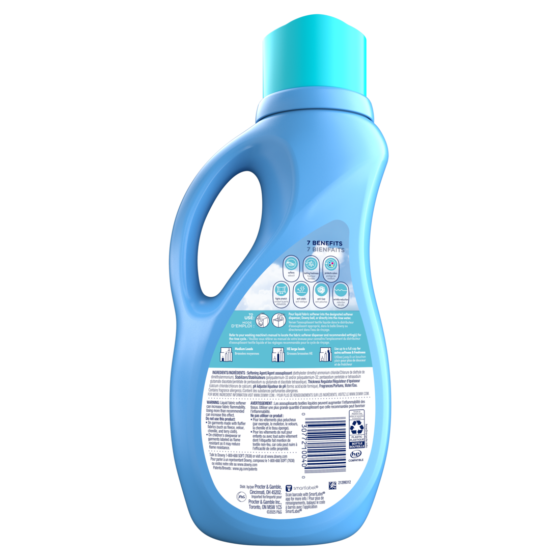 Downy Soft 2-in-1 Soft And Fresh Liquid Fabric Softener Cool Cotton 60 Loads Fabric Conditioner Liquid Provides Softness And Freshness For Fabrics - 44oz/6pk