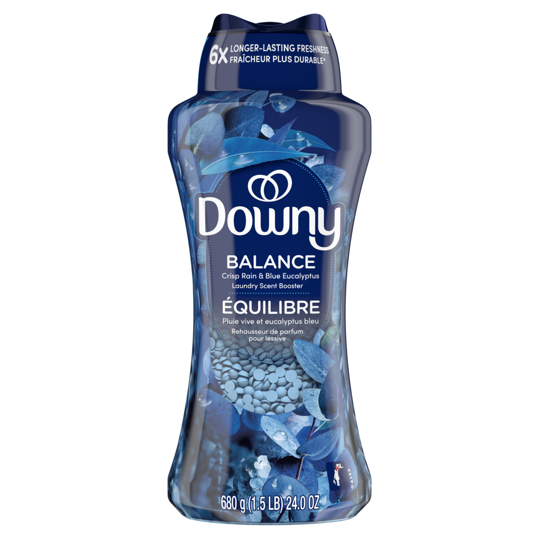 Downy Balance In-Wash Laundry Scent Booster Beads Crisp Rain And Blue Eucalyptus Scent Laundry Scent Beads  Long-Lasting Freshness - 24oz/4pk