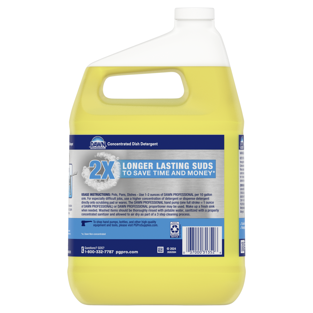 Dawn Professional Manual Pot And Pan Detergent Dish Soap Lemon Scent Liquid Concentrate 1 Gallon - 128oz/4pk