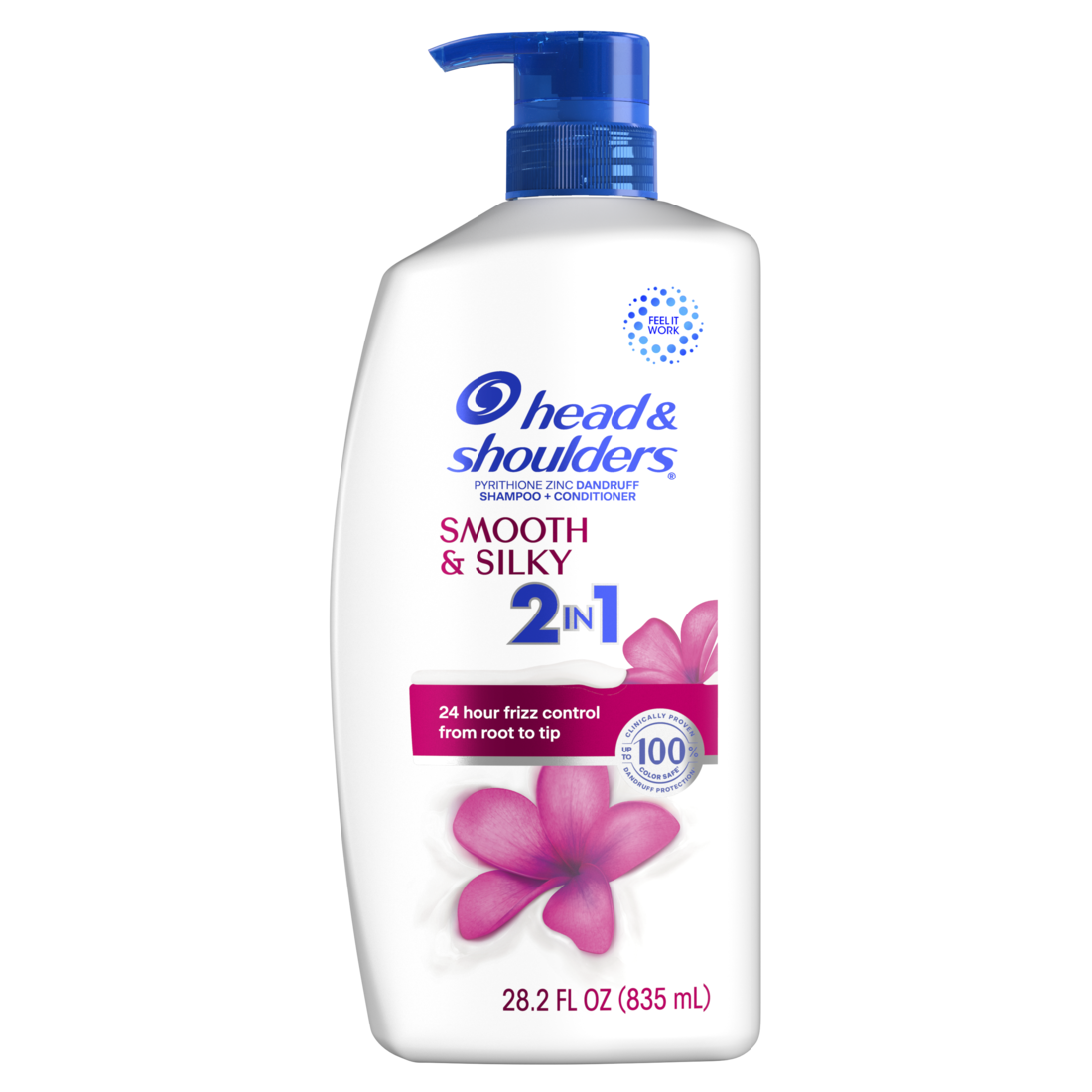 Head And Shoulders 2-in-1 Dandruff Shampoo And Conditioner Anti-Dandruff Treatment Smooth And Silky For Daily Use Paraben Free - 28.2oz/4pk