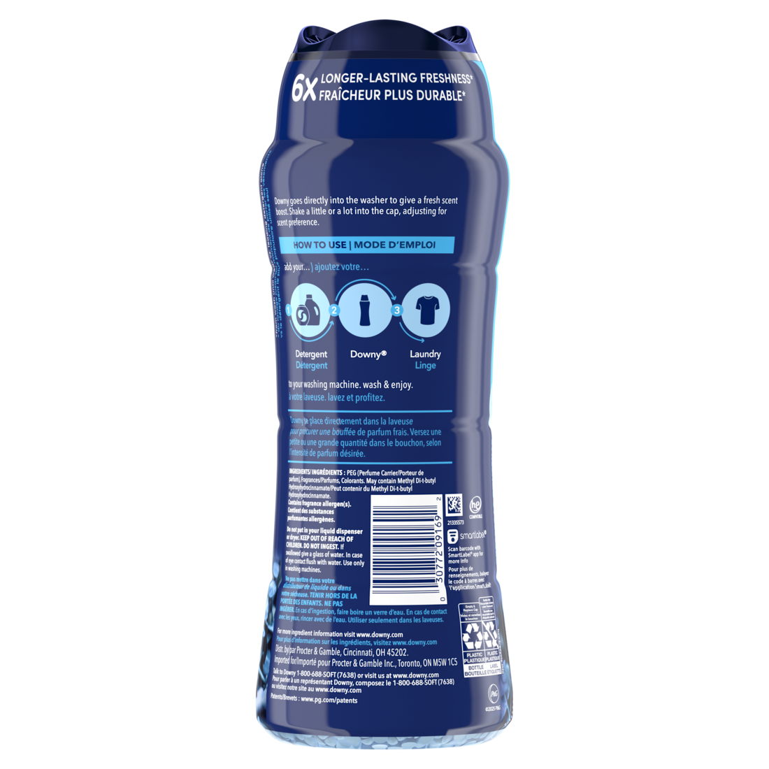 Downy Balance In-Wash Laundry Scent Booster Beads Crisp Rain And Blue Eucalyptus Scent Laundry Scent Beads  Long-Lasting Freshness - 18.2oz/4pk