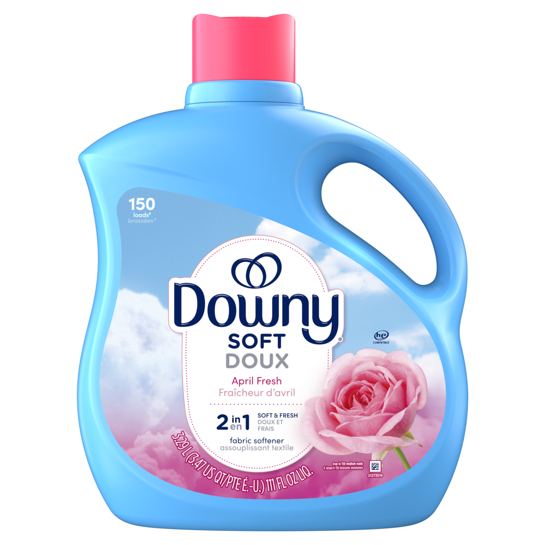 Downy Soft 2-in-1 Soft And Fresh Liquid Fabric Softener April Fresh 150 Loads Fabric Conditioner Liquid Provides Softness And Freshness For Fabrics - 111oz/4pk