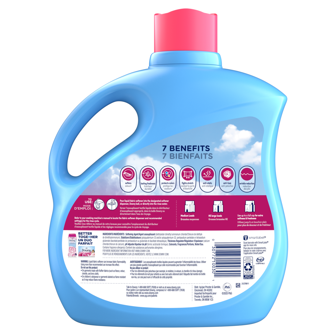 Downy Soft 2-in-1 Soft And Fresh Liquid Fabric Softener April Fresh 150 Loads Fabric Conditioner Liquid Provides Softness And Freshness For Fabrics - 111oz/4pk